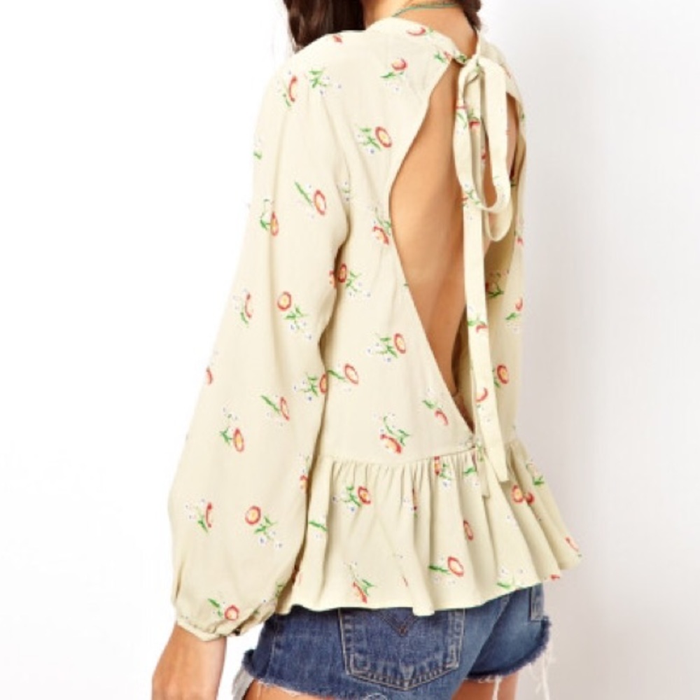 Asos Floral Backless Top, size 4